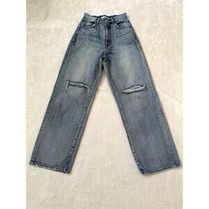 Moussy Womens Straight Leg High Rise Blue Womens Jeans Size 25